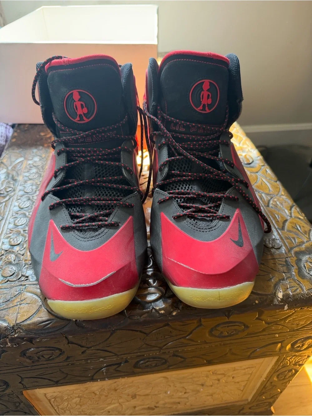Nike Men's High-Top Athletic Sneakers in Red and Black
